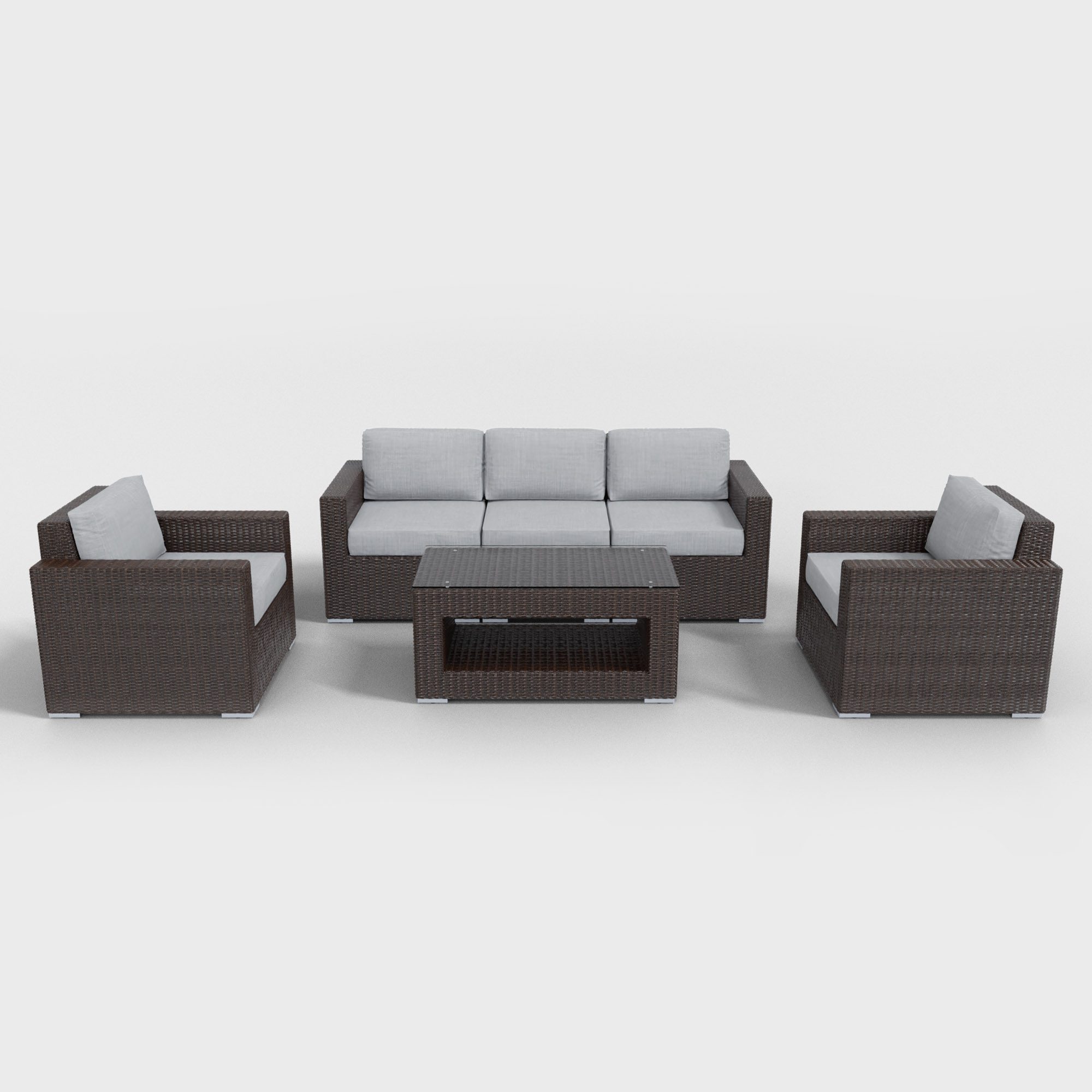 gray conversation 6 piece rattan furniture