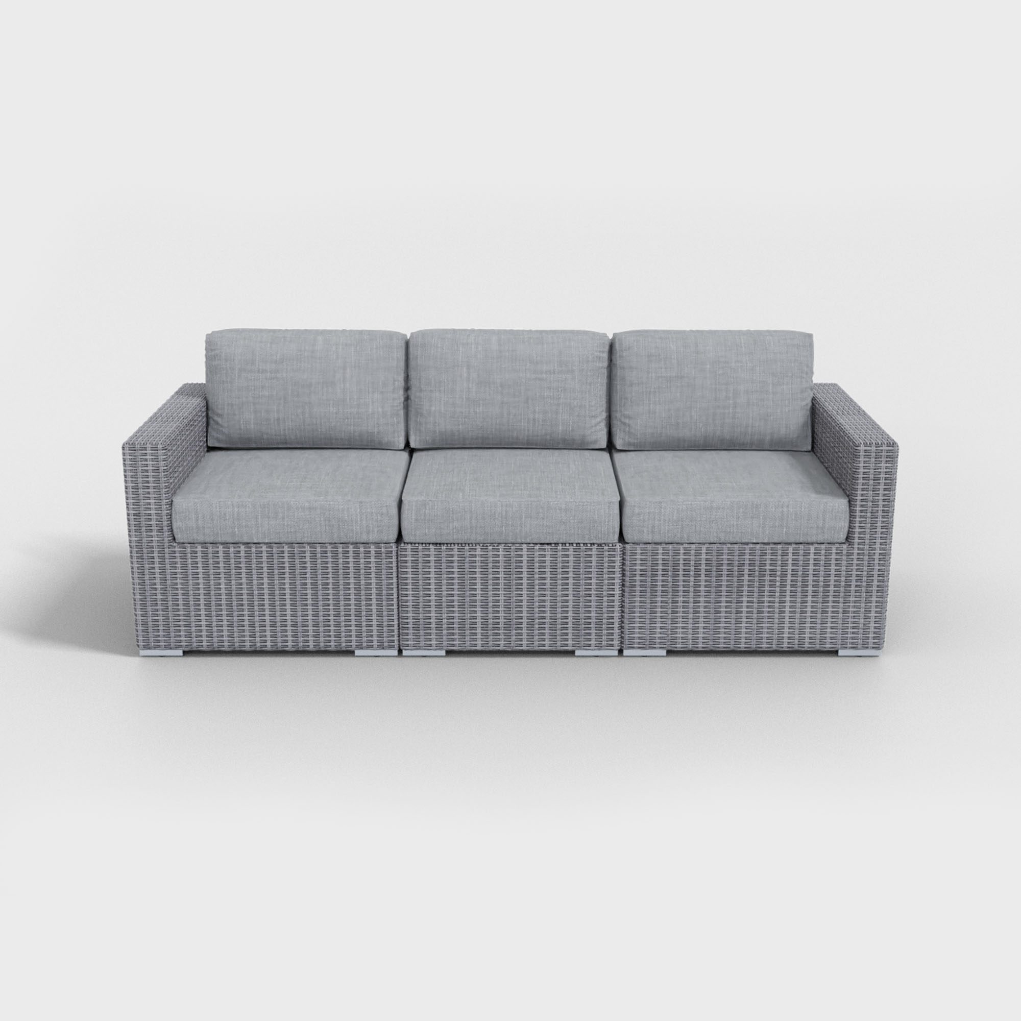 gray wicker conversational sofa