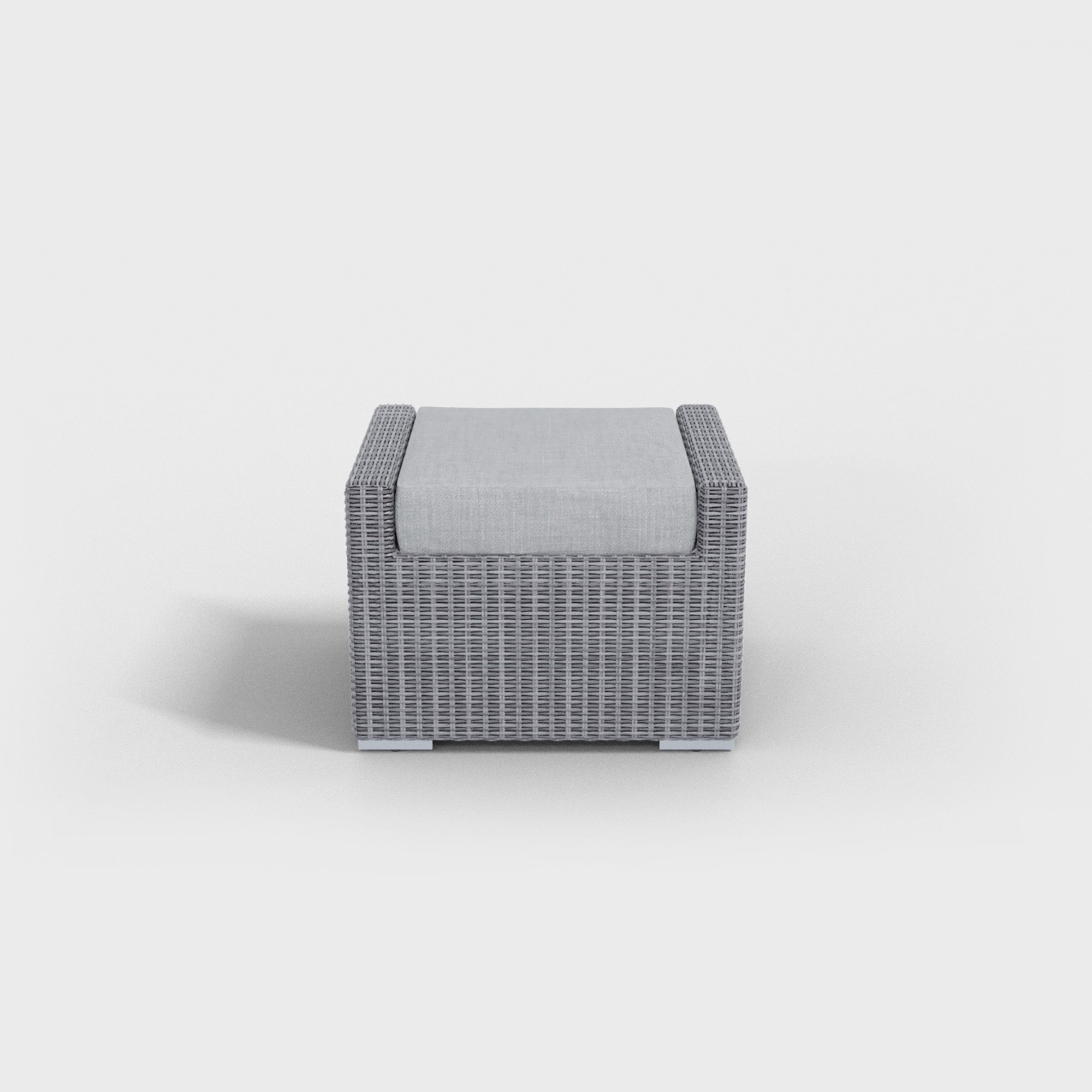 gray rattan footrest