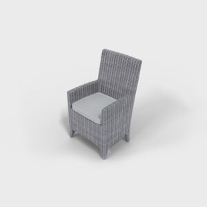 gray rattan dining chair