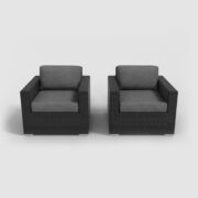 The Armchairs Set - Brown Wicker