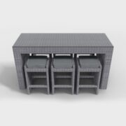 The Bar Set - Gray Wicker